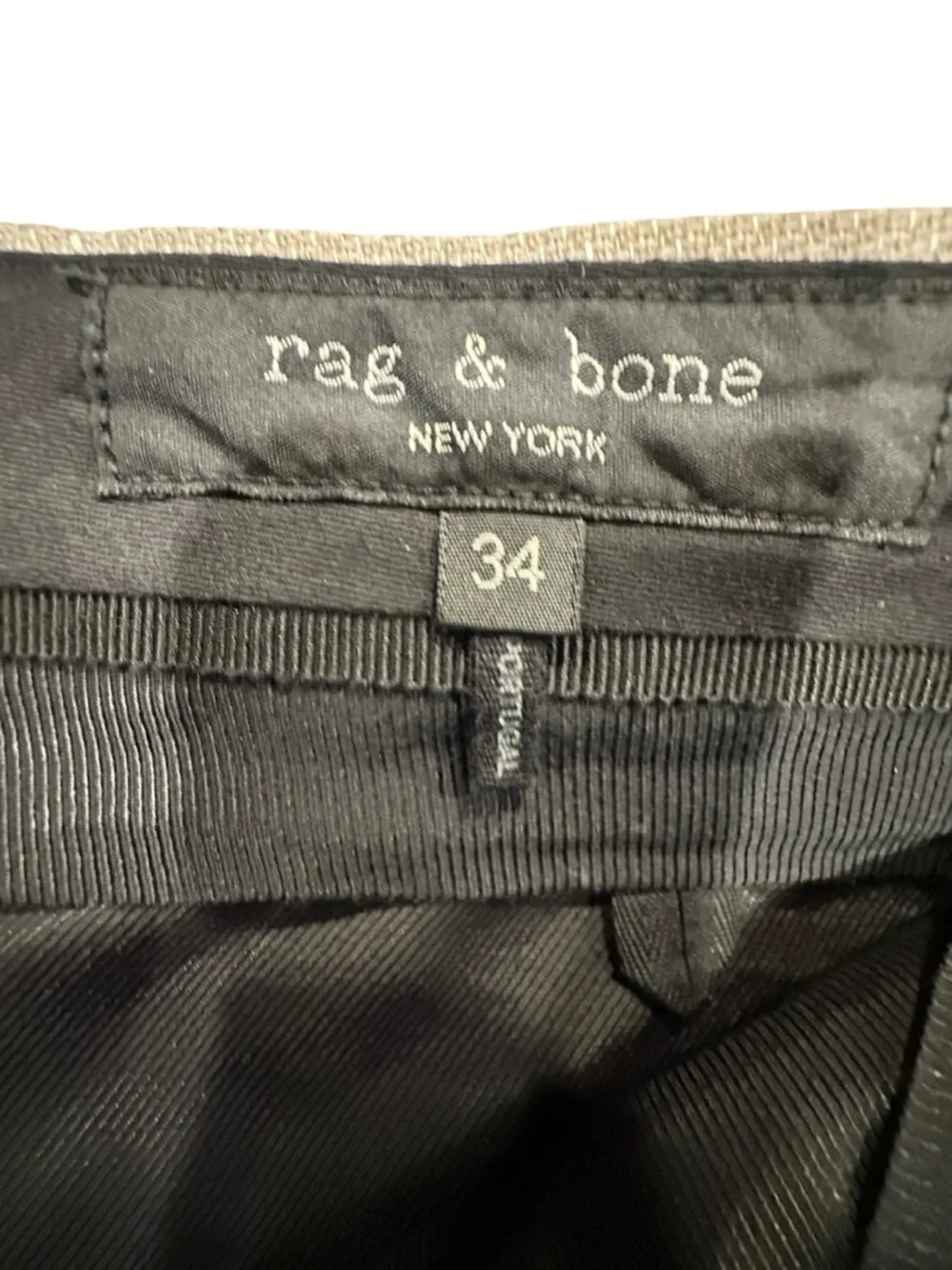 Rag & Bone New York Wool / Linen Trousers Mens Beige Luxury Dress Pants Sz 34